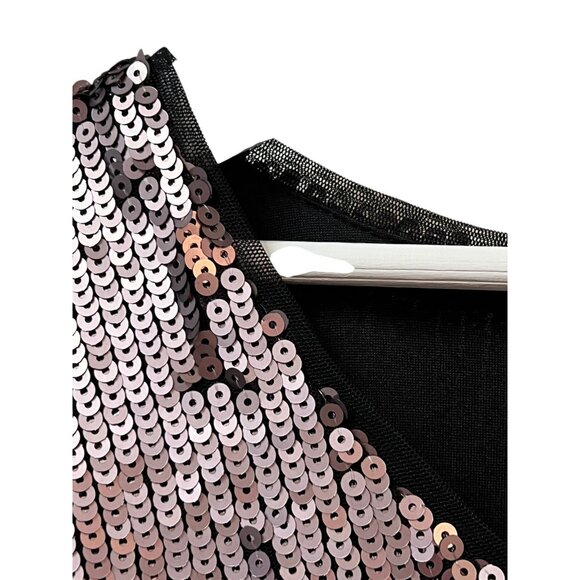 Ashley Nell Tipton Women's Crop Top Blouse Pink Pewter Sequin S/S Plus Size 1X - Picture 9 of 12